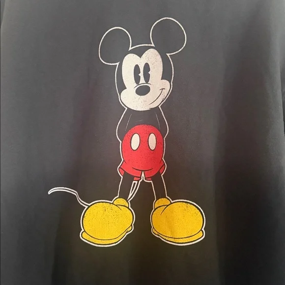 Disney Two-toned Black/Gray Crewneck Sweatshirt with Mickey Mouse - Picture 2 of 4